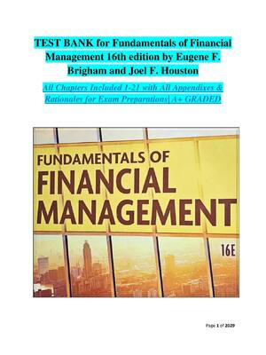 Preview image for Test Bank for Fundamentals of Financial Management, 16th Edition by Eugene F. Brigham