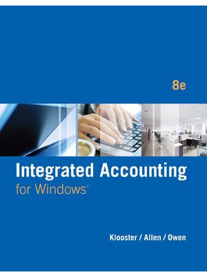 Preview of Integrated Accounting 8th Edition By Dale Klooster, Warren Allen, Glenn Owen