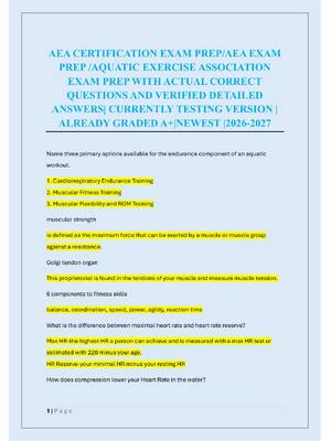 Preview of AEA CERTIFICATION EXAM PREP/AEA EXAM  PREP /AQUATIC EXERCISE ASSOCIATION  EXAM PREP