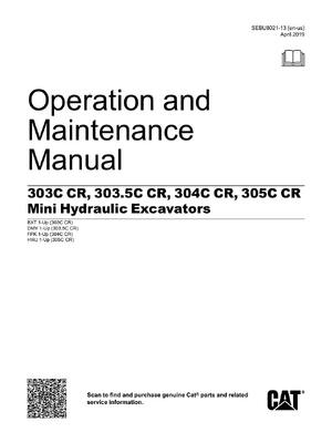 Preview of CAT Caterpillar 303C CR Mini Hyd Excavator BXT Operation Maintenance Manual