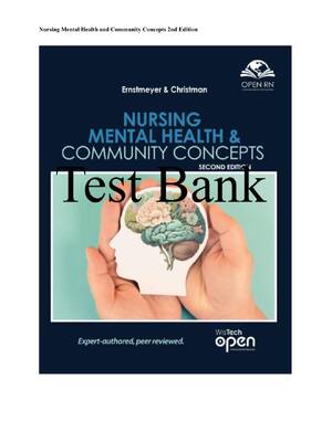 Preview of Nursing Mental Health and Community Concepts 2nd Edition Covered All Chapters Verified Ans