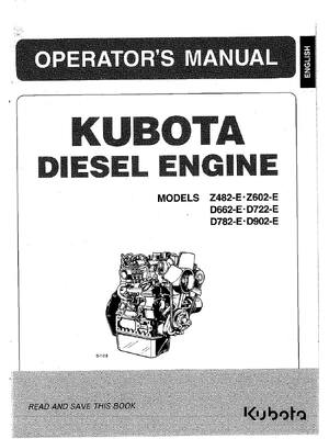 Preview of Kubota Diesel Engine Z482-E Z602-E D662-E D722-E D782-E D902-E Operator Manual