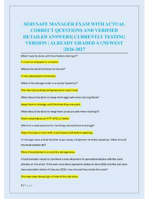 Preview image for SERVSAFE MANAGER EXAM