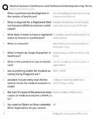Preview of Medical Assistant / Certification & Professional Development / 2026 Update / Score 100% /