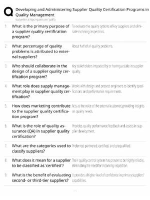 Preview of Supplier Quality Certification / Program Development / 2026 Update / Score 100% / Exam Pre