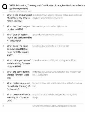 Preview of CHTM Study Guide / Education, Training & Certification Strategies / Score 100% / 2025 Upda