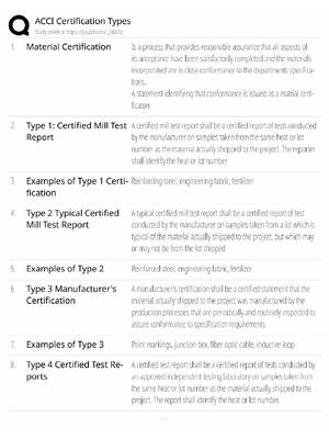 Preview of ACCI Certification Study Guide / Certification Types & Exam Prep / Score 100% / 2025 Updat