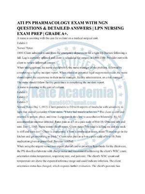 Preview of ATI PN PHARMACOLOGY EXAM WITH NGN QUESTIONS & DETAILED ANSWERS | LPN NURSING EXAM PREP | G