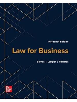 Preview of Law for Business 15th Edition By James Barnes, Tim Lemper, Eric Richards