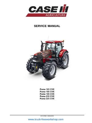Preview of Case Tractor Agriculture - Puma 165 180 195 210 225 CVX - Repair Workshop Service Manual