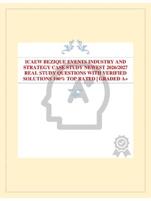 Preview of ICAEW BEZIQUE EVENTS INDUSTRY AND STRATEGY CASE STUDY NEWEST 2026/2027 REAL STUDY QUESTION