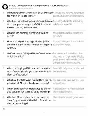 Preview of NVIDIA AIIO Study Guide / AI Infrastructure & Operations Certification / Score 100% / 2025