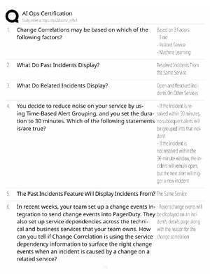 Preview of AIOps Certification Study Guide / Exam Prep / Score 100% / 2025 Update