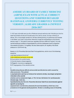 Preview of AMERICAN BOARD OF FAMILY MEDICINE  (ABFM) EXAM