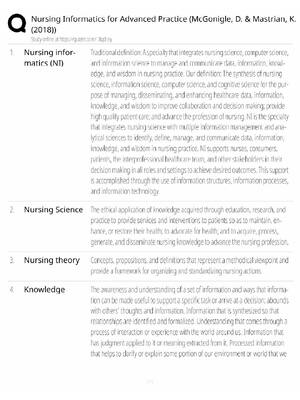 Preview of NR599 Nursing Informatics Study Guide / McGonigle & Mastrian 2018 / Score 100% / 2025 Upda