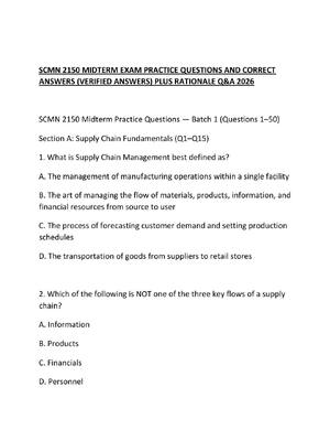 Preview of SCMN 2150 MIDTERM EXAM PRACTICE QUESTIONS AND CORRECT ANSWERS