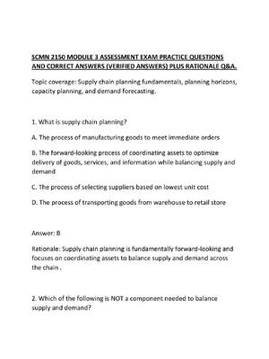 Preview of SCMN 2150 MODULE 3 ASSESSMENT EXAM PRACTICE QUESTIONS AND CORRECT ANSWERS