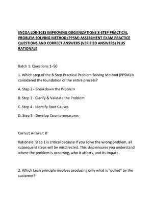 Preview of SNCOA LDR-303S IMPROVING ORGANIZATIONS 8-STEP PRACTICAL PROBLEM SOLVING METHOD (PPSM) ASSE