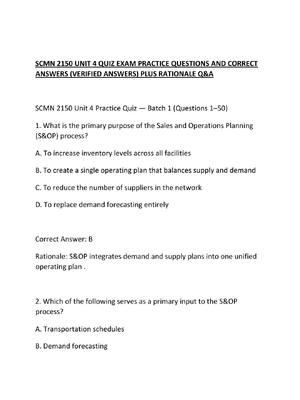 Preview of SCMN 2150 UNIT 4 QUIZ EXAM PRACTICE QUESTIONS AND CORRECT ANSWERS