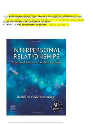 Preview of Test Bank Interpersonal Relationships 9th Edition