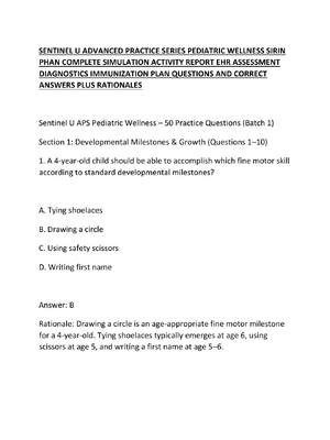 Preview of SENTINEL U ADVANCED PRACTICE SERIES PEDIATRIC WELLNESS SIRIN PHAN COMPLETE SIMULATION ACTI