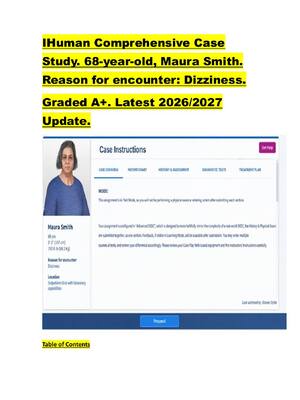 Preview of IHuman Comprehensive Case  Study. 68-year-old, Maura Smith.  Reason for encounter: Dizzine