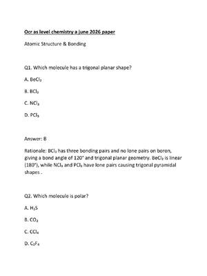 Preview of Ocr as level chemistry a june 2026 paper