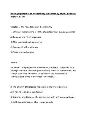 Preview of lehninger principles of biochemistry 8th edition by david l. nelson & michael m. cox
