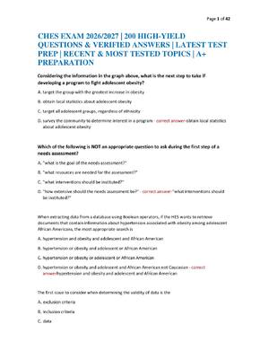 Preview of CHES EXAM 2026/2027 | 200 HIGH-YIELD QUESTIONS & VERIFIED ANSWERS | LATEST TEST PREP | REC
