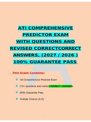 Preview image for ATI  COMPREHENSIVE PREDICTOR EXAM WITH QUESTIONS AND  REVISED CORRECT ANSWERS,  100%  GUARANTEE  PASS