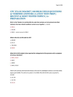 Preview of CPC EXAM 2026/2027 | 100 HIGH-YIELD QUESTIONS & VERIFIED ANSWERS | LATEST TEST PREP | RECE