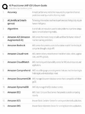 Preview of AWS AIF-C01 Study Guide / AI Practitioner Exam Prep / Score 100% / 2025 Update
