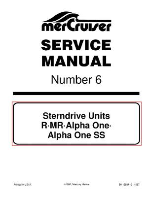 Preview of Mercury Mercruiser 6 - Sterndrive Units - R.MR Alpha One SS Service Manual
