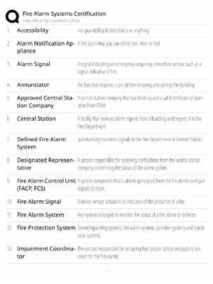 Preview of Fire Alarm Systems Study Guide / Certification Exam Prep / Score 100% / 2025 Update