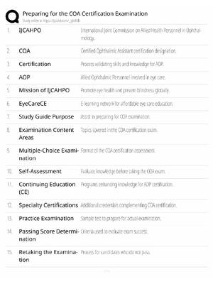 Preview image for COA Certification Study Guide / Exam Preparation & Review / Score 100% / 2025 Update / Exam Prep