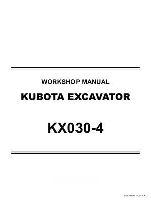 Preview of KUBOTA EXCAVATOR KX030-4 SERVICE REPAIR SHOP MANUAL