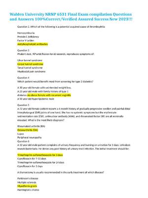 Preview image for NRNP 6531 Final Exam compilation Questions  and Answers 100%Correct/Verified Assured Success New 2023
