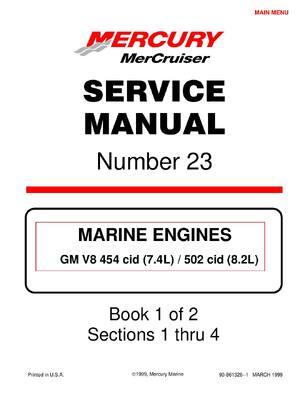 Preview of Mercury Mercruiser 23 - Marine Engines GM V8 454 502 Cid (7.4L) (8.2L) Service Manual