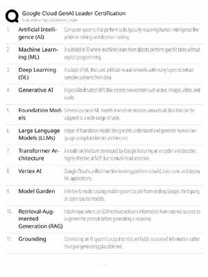 Preview of Google Cloud GenAI Leader Study Guide / Certification Exam Prep / Score 100% / 2025 Update