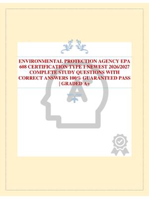 Preview of ENVIRONMENTAL PROTECTION AGENCY EPA 608 CERTIFICATION TYPE 1 NEWEST 2026/2027 COMPLETE STU