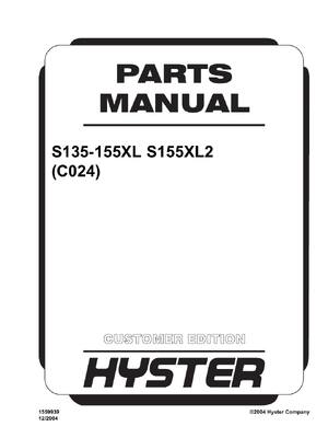 Preview of Hyster S135XL2, S155XL2 C024 Forklift Parts Catalog Exploded Diagram Manual
