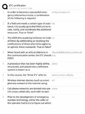 Preview image for ETC Certification Study Guide / Exam Prep / Score 100% / 2025 Update