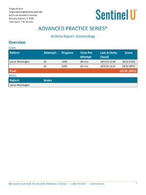 Preview of American Sentinel University: Louise Washington Gerontology | Advanced Practice Series® Ac
