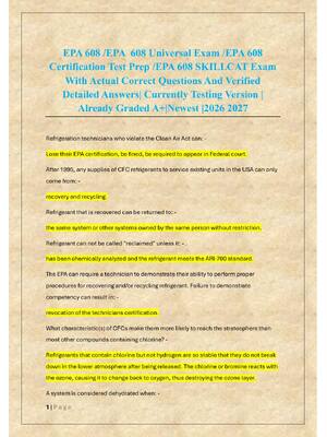 Preview of EPA 608 /EPA  608 Universal Exam /EPA 608  Certification Test Prep /EPA 608 SKILLCAT Exam