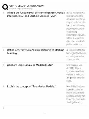 Preview image for Gen AI Leader Study Guide / Certification Exam Prep / Score 100% / 2025 Update