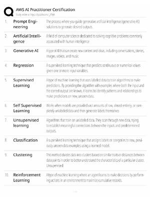 Preview image for AWS AI Practitioner Study Guide / AIF-C01 Certification Exam Prep / Score 100% / 2025 Update