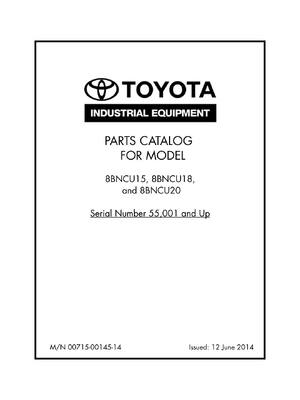 Preview of TOYOTA 8BNCU18 FORKLIFT PARTS MANUAL