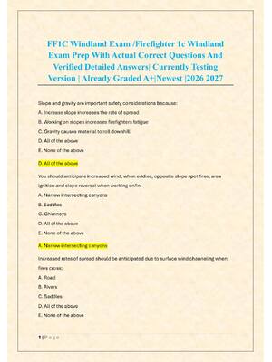 Preview of FF1C Windland Exam /Firefighter 1c Windland  Exam Prep