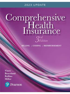 Preview image for Comprehensive Health Insurance Billing, Coding, and Reimbursement (2023 Update) 3rd Edition By  Deborah Vines, Ann Braceland, Elizabeth Rollins, Susan Miller