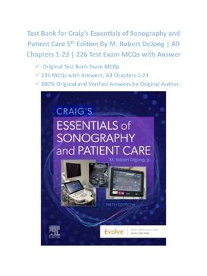Preview of Craig’s Essentials of Sonography and Patient Care 5th Edition By M. Robert DeJong